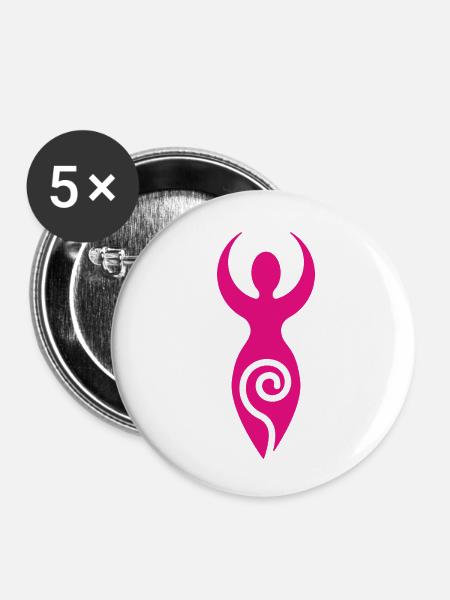 Göttin - Buttons klein 25 mm (5er Pack) - Weiß