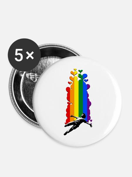 Sich verlieben - Buttons klein 25 mm (5er Pack) - Weiß