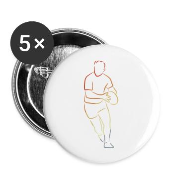 Rugby Player Sketch - Buttons small 1''/25 mm (5-pack) - white - Front