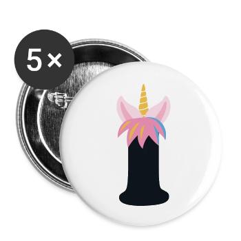 Unicorn Letter Rainbow Style "I" | be unique - Buttons small 1''/25 mm (5-pack) - white - Front