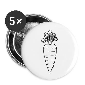 Outline carrot - Buttons small 1''/25 mm (5-pack) - white - Front