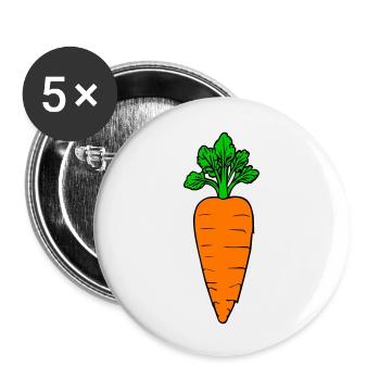 Cartoon carrot - Buttons small 1''/25 mm (5-pack) - white - Front