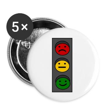 Traffic light emoticons - Buttons small 1''/25 mm (5-pack) - white - Front