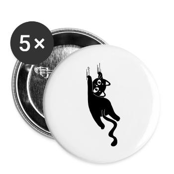 Scratching Cat - Buttons small 1''/25 mm (5-pack) - white - Front