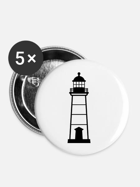 Leuchtturm - Buttons klein 25 mm (5er Pack) - Weiß