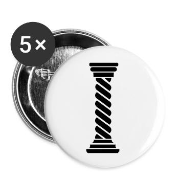 Greek Column - Buttons small 1''/25 mm (5-pack) - white - Front
