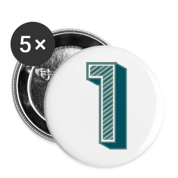 1. 1 YEAR. 1st ANNIVERSARY - Buttons small 1''/25 mm (5-pack) - white - Front