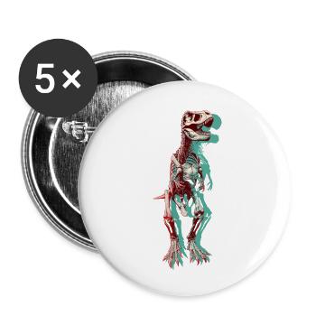 T-Rex - Buttons small 1''/25 mm (5-pack) - white - Front