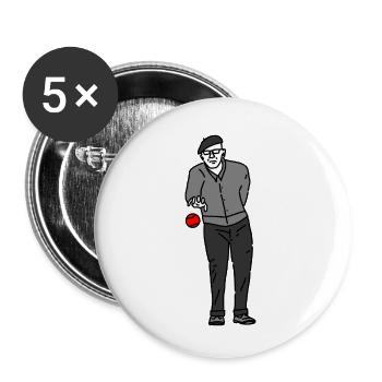 Petanque Player Right-Handed - Buttons small 1''/25 mm (5-pack) - white - Front