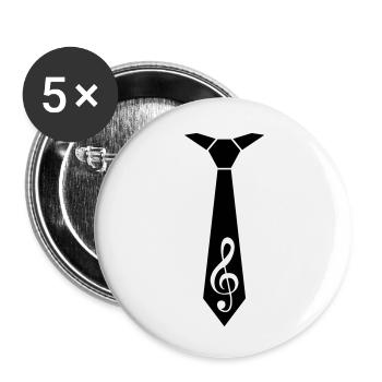 Musik Notenschlüssel Note Krawatte Anlass Stil - Buttons klein 25 mm (5er Pack) - Weiß - Vorne