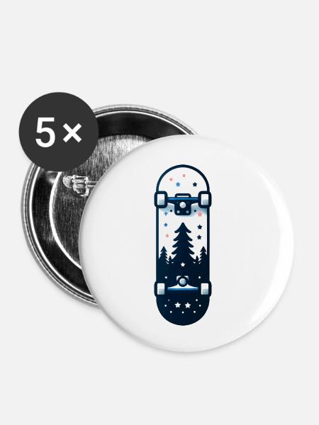 Skateboard - Buttons klein 25 mm (5er Pack) - Weiß