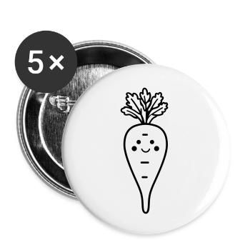 Carrot - Buttons small 1''/25 mm (5-pack) - white - Front