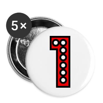 1. 1 year. 1st ANNIVERSARY. 1 YEAR ANNIVERSARY - Buttons small 1''/25 mm (5-pack) - white - Front