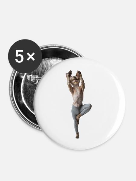 Devon Rex - Buttons klein 25 mm (5er Pack) - Weiß