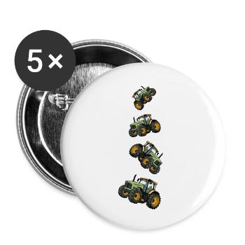 Traktor Farmer Symbol - Buttons klein 25 mm (5er Pack) - Weiß - Vorne