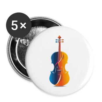 Violin Comic Look - Buttons small 1''/25 mm (5-pack) - white - Front