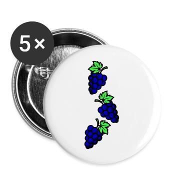Grapes Symbol Grapes - Buttons small 1''/25 mm (5-pack) - white - Front