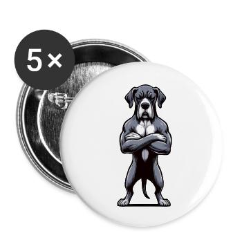 Great Dane Great Dane Owner Great Dane Fan - Buttons small 1''/25 mm (5-pack) - white - Front