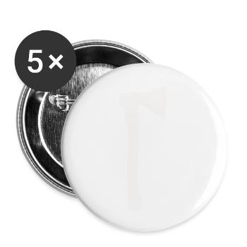 Axe Silhouette - Buttons small 1''/25 mm (5-pack) - white - Front