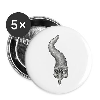Neapolitanisches Horn mit Strasssteinen - Buttons klein 25 mm (5er Pack) - Weiß - Vorne