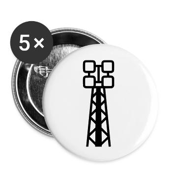 Vecteur de mât de stade à projecteurs - Lot de 5 petits badges (25 mm) - blanc - Devant