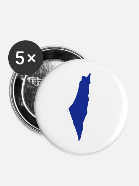 Israel - Buttons klein 25 mm (5er Pack) - Weiß