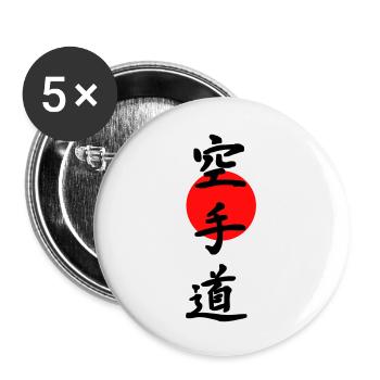 Karate - Buttons klein 25 mm (5er Pack) - Weiß - Vorne