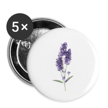 Lavendel - Buttons klein 25 mm (5er Pack) - Weiß - Vorne