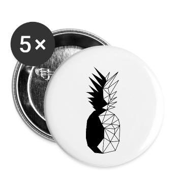 Ananas - Buttons klein 25 mm (5er Pack) - Weiß - Vorne