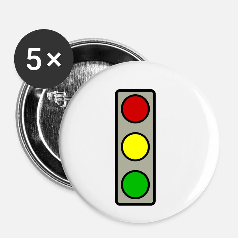 traffic light - Buttons small 1''/25 mm (5-pack) - white