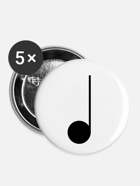 Note - Buttons klein 25 mm (5er Pack) - Weiß