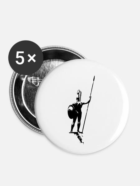 Galdiator als Vektorgrafik - Buttons klein 25 mm (5er Pack) - Weiß