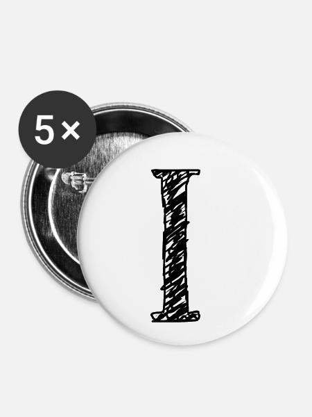 I - Buttons klein 25 mm (5er Pack) - Weiß