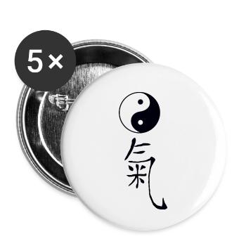tao qi - Lot de 5 petits badges (25 mm) - blanc - Devant