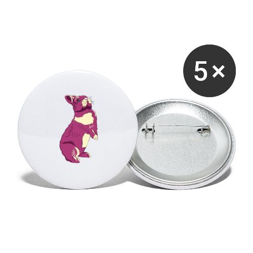 Kaninchen Hasen Häschen Bunny Zwergkaninchen - Buttons klein 25 mm (5er Pack)
