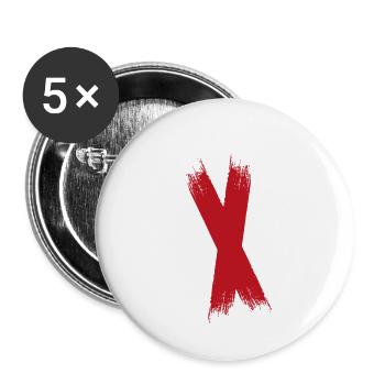 Couleur blob splash peinture peintre cadeau croix rouge - Lot de 5 petits badges (25 mm) - blanc - Devant