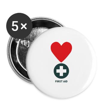love is the best first aid kit ! - Lot de 5 petits badges (25 mm) - blanc - Devant