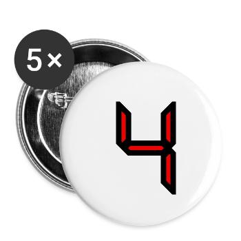 4,4 JAHRE,4. GEBURTSTAG,4 GEBURTSTAG,4 - Buttons klein 25 mm (5er Pack) - Weiß - Vorne