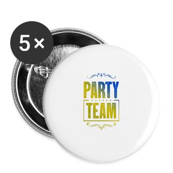 Équipe de fête - Lot de 5 petits badges (25 mm) - blanc - Devant