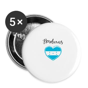 Honduras Pride Flag Gift - Buttons small 1''/25 mm (5-pack) - white - Front