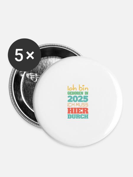 2025 - Buttons klein 25 mm (5er Pack) - Weiß