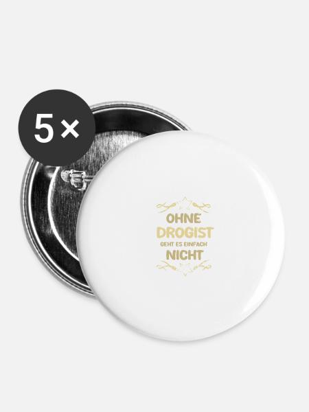 Drogist Drogist - Buttons klein 25 mm (5er Pack) - Weiß