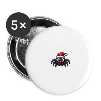 Tarantula Weihnachten Niedlich - Buttons klein 25 mm (5er Pack) - Weiß - Vorne