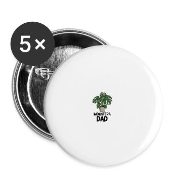 Papa Monstera - Lot de 5 petits badges (25 mm) - blanc - Devant