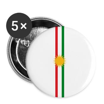 Kurdistan Flagge Bakur Bashur Rojava Rojhlt Newroz - Buttons klein 25 mm (5er Pack) - Weiß - Vorne
