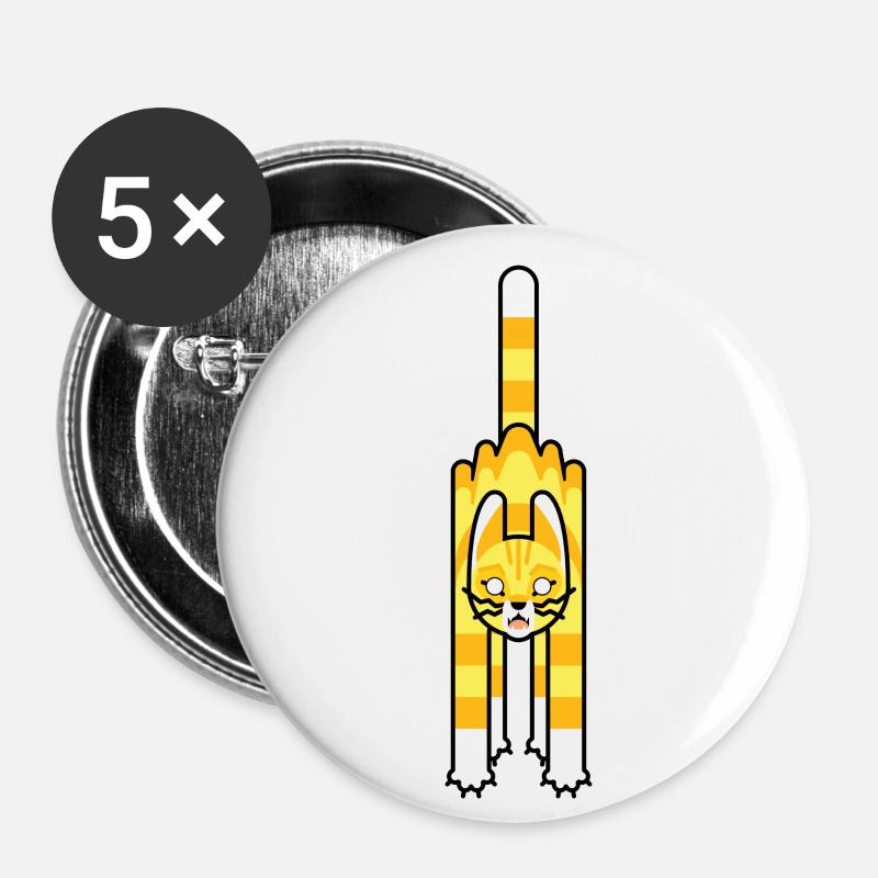Frightened yellow cat - Buttons small 1''/25 mm (5-pack) - white