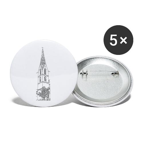 Heilig-Kreuz-Münster Rottweil schwarz - Buttons klein 25 mm (5er Pack)