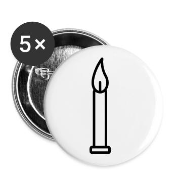 Kerze - Buttons klein 25 mm (5er Pack) - Weiß - Vorne