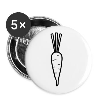 Carrot - Buttons small 1''/25 mm (5-pack) - white - Front