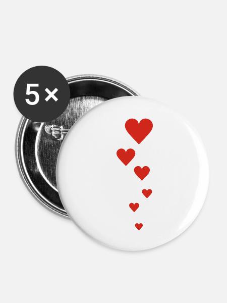 liebe - Buttons klein 25 mm (5er Pack) - Weiß